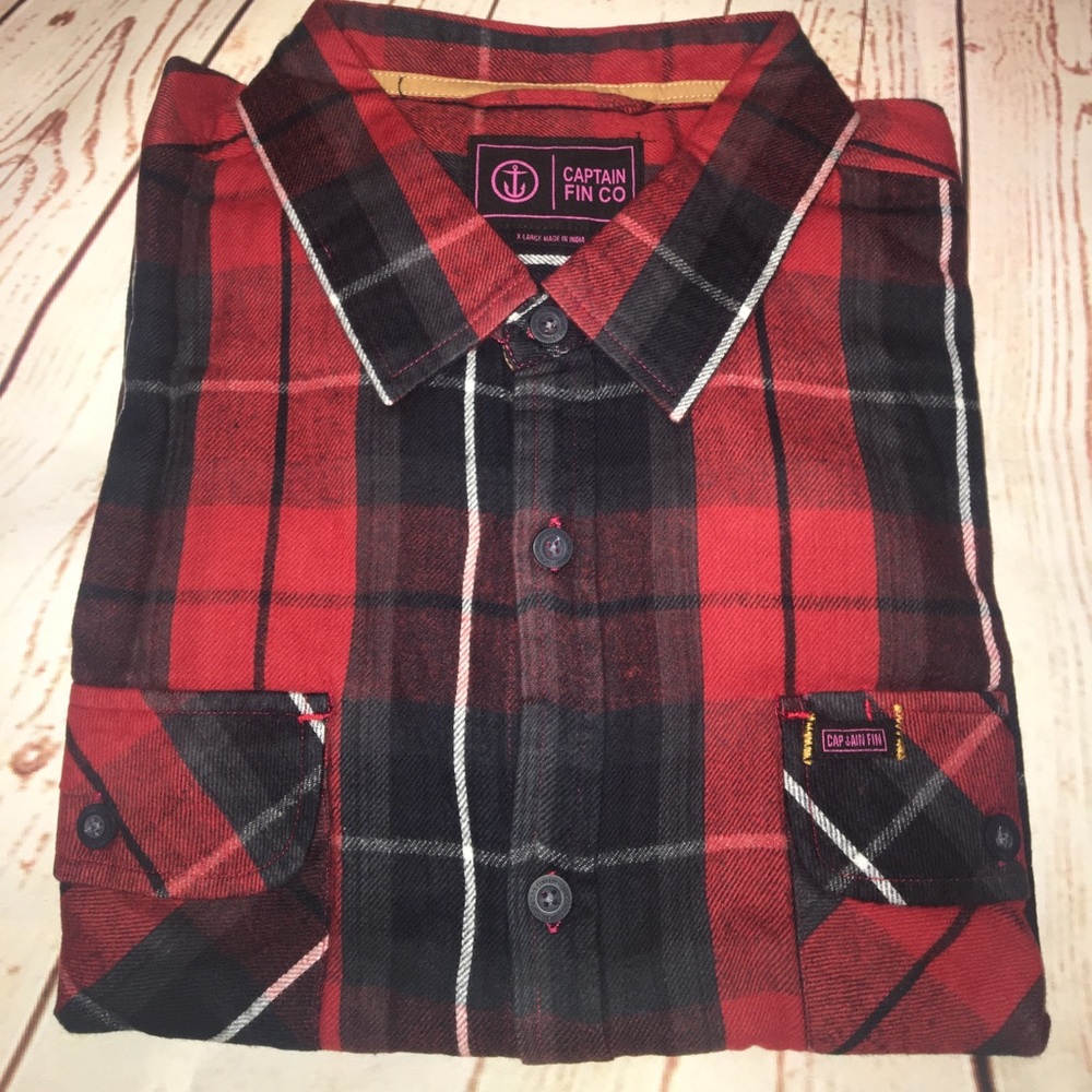 🔥Captain Fin Rebel Flannel Long Sleeve Shirt NWT - Picture 5 of 7